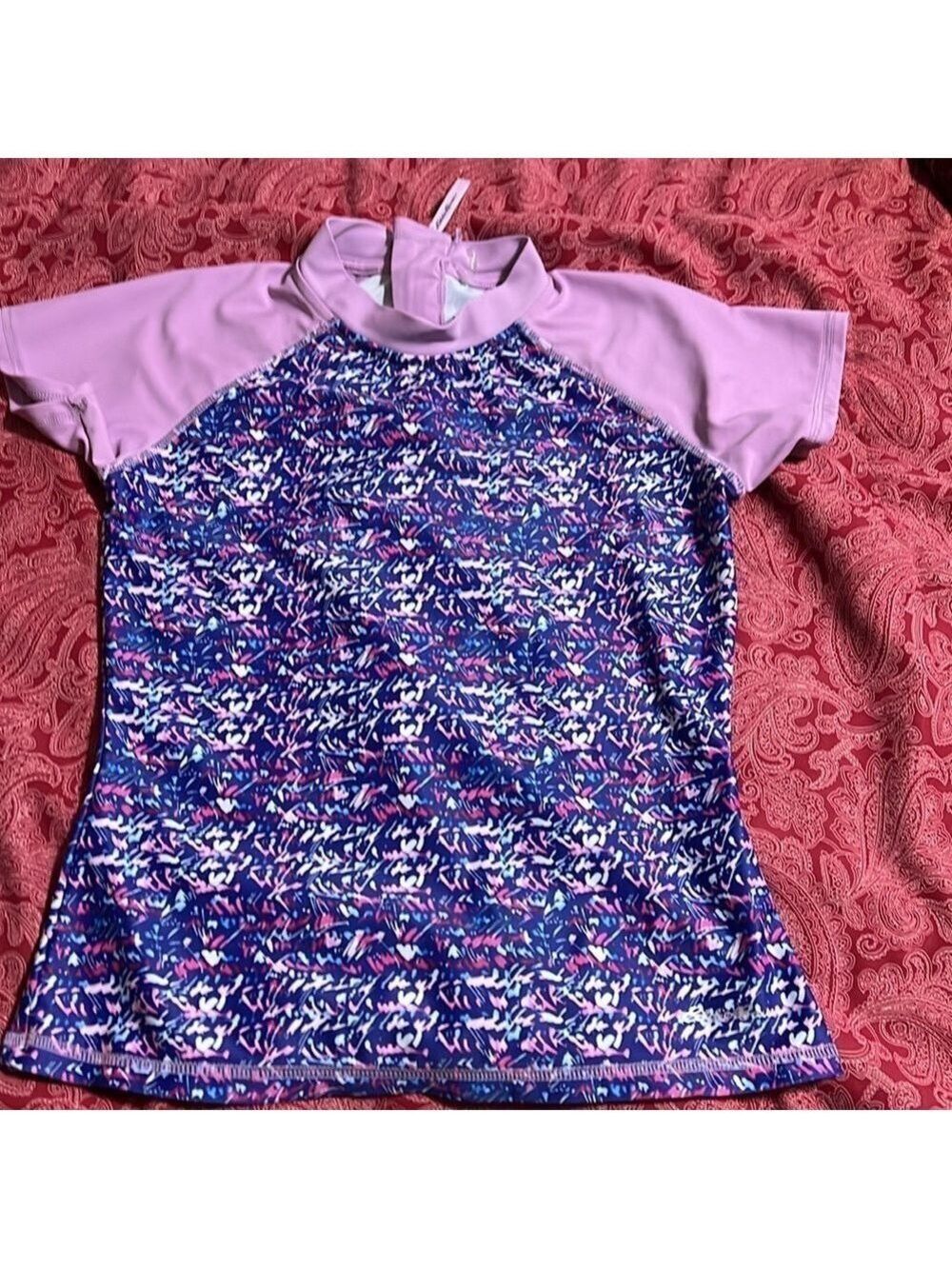 EDDIE BAUER girls rashguard top. Size 10/12. Like new. Purple and blue